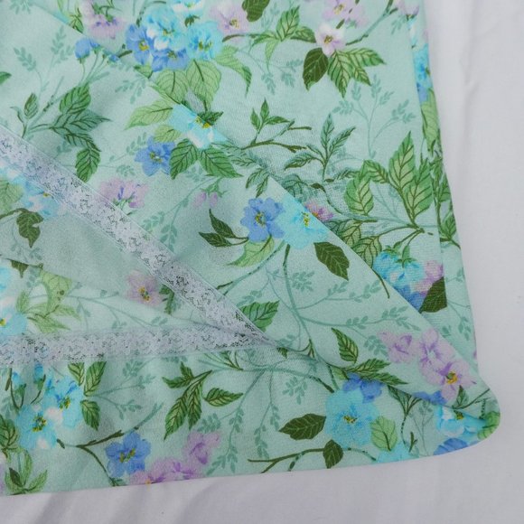 Vintage Farmhouse Dress Handmade Pastel Floral Green Blue Pink Tie Back Pockets - Picture 6 of 7